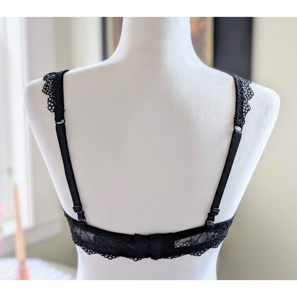 Fredrick's of Hollywood Saffron Push Up Bra Padded Molded Black Lace Size 36B - Picture 5 of 11